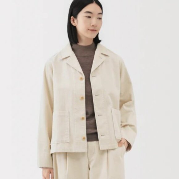 MUJI - Kapok Blend Corduroy Ivory Jacket - L - Picture 5 of 10